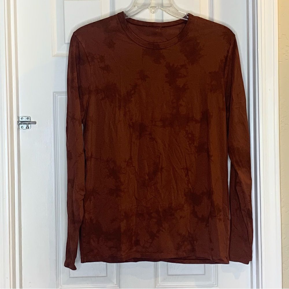 Lululemon The Fundamental Long Sleeve Shirt New Tide Shibori Date Brown Size M - Picture 7 of 7